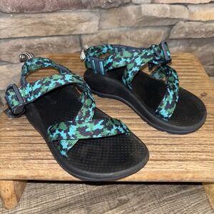 Chaco ZX/1 EcoTread Sandals Kids Youth Sz 11 Hiking Water Sport Blue/Green/Black
